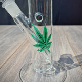18,8er Glasbong " Hanfblatt"
