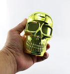 Aschenbecher Skull mit Beleuchtung und Deckel in gold