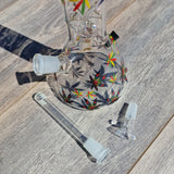 18,8er Super Heroes Glasbong "Hanfblatt"