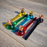 Glaspfeife mit Aktivkohlefilter bunt