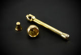 Metallpfeife 9 cm Tabak-Pfeife in Gold mit Kickloch