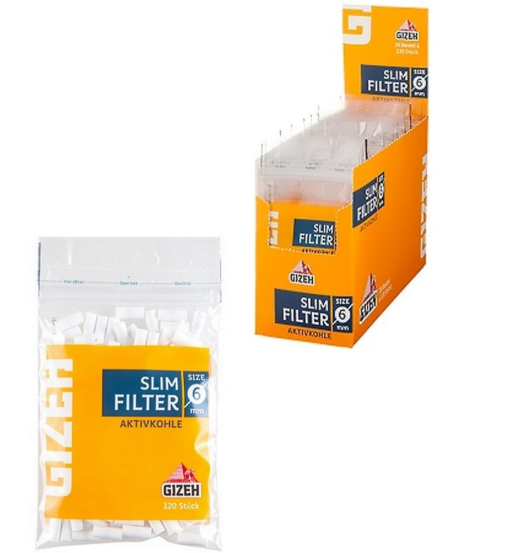 Gizeh Slim Filter mit Gummierung 1 Beutel je 120 Filter – Kiosk D3