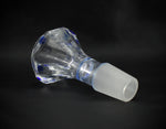 Stabiler 18,8er Glaskopf blau transparent Diamant Glas Kopf für Glasbong Diamantform 18.8 mm