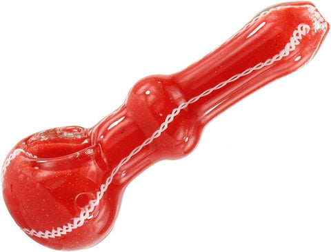 Glaspfeife Pfeife mit Kickloch 12 cm bunt rot weiß