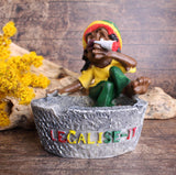 Rastaman Aschenbecher mit Joint & Hanfblatt – Originelles Deko- und Rauchaccessoire