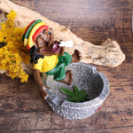 Rastaman Aschenbecher mit Joint & Hanfblatt – Originelles Deko- und Rauchaccessoire