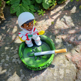 Aschenbecher Astronaut  mit Gitarre Hanfblatt Honeypuff
