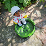 Aschenbecher Astronaut  mit Gitarre Hanfblatt Honeypuff