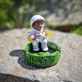 Aschenbecher Astronaut  mit Gitarre Hanfblatt Honeypuff