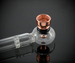 14 cm Percolator Glaspfeife Pfeife mit Metallkopf rosé Gold und Siebe