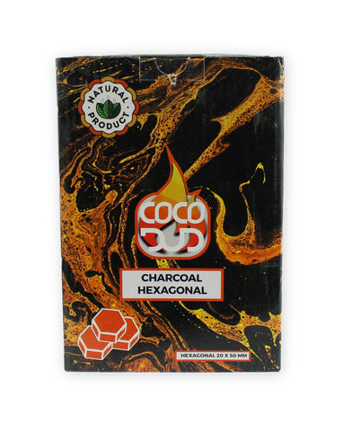 1Kg Coco Dud Shisha Kohle Hexagonal flach 20 x 50mm