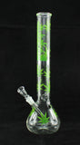 18,8er Glasbong mit Hanfblatt Motiv