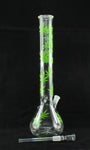 18,8er Glasbong mit Hanfblatt Motiv