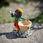 Rasta Man Aschenbecher stehender Rastamann mit Joint und Hanfblatt Ashtray
