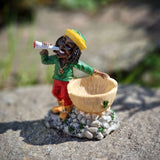 Rasta Man Aschenbecher stehender Rastamann mit Joint und Hanfblatt Ashtray