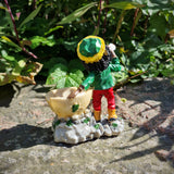 Rasta Man Aschenbecher stehender Rastamann mit Joint und Hanfblatt Ashtray