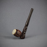 Speckstein Purpfeife mit Holzmundstück 12 cm