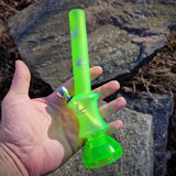 Acrylbong Hanfblatt mit Grinder Neon Grün 20 cm