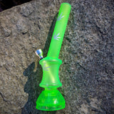 Acrylbong Hanfblatt mit Grinder Neon Grün 20 cm