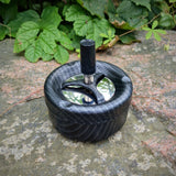 budawi-bongrauch-schleuderaschenbecher-aschenbecher-ascher-ashtray-forged-carbon-schwarz-silber-drehen-rauchen-tabak-edel-luxus