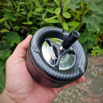 budawi-bongrauch-schleuderaschenbecher-aschenbecher-ascher-ashtray-forged-carbon-schwarz-silber-drehen-rauchen-tabak-edel-luxus