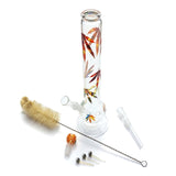 18,8er Glasbong Set | Chillum | Glaskopf | Bürste & Siebe