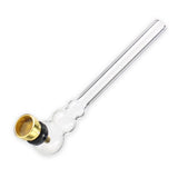 Glaspfeife mit Alu Steckkopf und Sieb silber oder gold