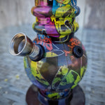Acrylbong Graffiti Skull Totenkopf bunt