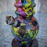 Acrylbong Graffiti Skull Totenkopf bunt