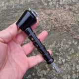 Designer Holzpfeife / Glaspfeife mit Glaskopf
