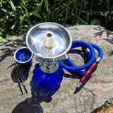 Shisha klein in Blau 1 Schlauch 25 cm