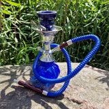 Shisha klein in Blau 1 Schlauch 25 cm