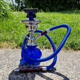 Shisha klein in Blau 1 Schlauch 25 cm