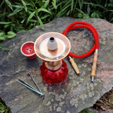 Shisha klein in Rot 1 Schlauch 25 cm