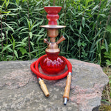 Shisha klein in Rot 1 Schlauch 25 cm