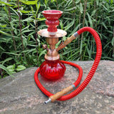 Shisha klein in Rot 1 Schlauch 25 cm