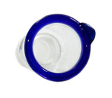 Glas Kopf 14,5mm Schliff, Zylinder mit blauem Rand