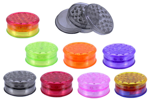 Acryl Grinder 6 cm mit Kammer für Kräuter 8 Farben