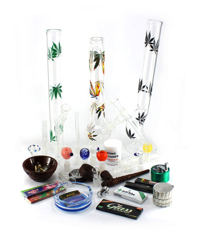 Glasbong Bong Wundertüte Grinder Köpfe Pfeife Papers Filter Schmantex weed box kiffer box mystery box 420 kifferset stonerbox geschenkbox 