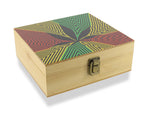 Holzkiste bunt mit Hanfblatt von Super Heroes Storage Box für Selberdreher