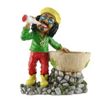 Rasta Man Aschenbecher stehender Rastamann mit Joint und Hanfblatt Ashtray