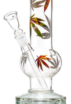 Multi Lef Glas-Bong "Hanfblatt Herbst"  H:38cm - Ø:50mm SG:18,8mm