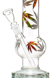 Multi Lef Glas-Bong "Hanfblatt Herbst"  H:38cm - Ø:50mm SG:18,8mm