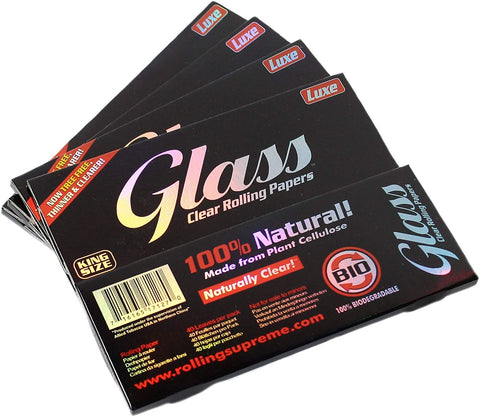 4 x 40 Glass Papers King Size, transparent 110 x 45 mm Papes Zigarettenpappier Blättchen von bongrauch®