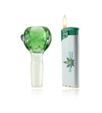 14,5er Glas Kopf von Boost Powered by bongrauch Glaskopf für die Glasbong mit Feuerzeug grün