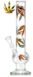 Multi Lef Glas-Bong "Hanfblatt Herbst"  H:38cm - Ø:50mm SG:18,8mm