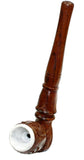 Speckstein Purpfeife mit Holzmundstück 12 cm