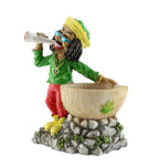 Rasta Man Aschenbecher stehender Rastamann mit Joint und Hanfblatt Ashtray