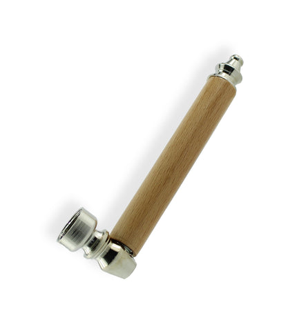 Metallpfeife Pfeife mit Holz 12 cm Purpfeife Holzpfeife zerlegbar
