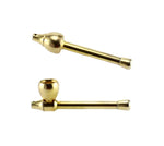 Metallpfeife 9 cm Tabak-Pfeife in Gold mit Kickloch